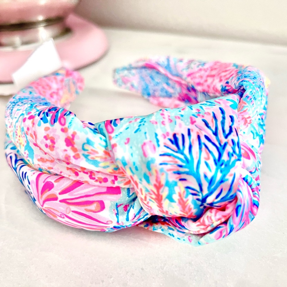 Lilly Pulitzer Pink and Blue Resort Hairband - Picture 3 of 5